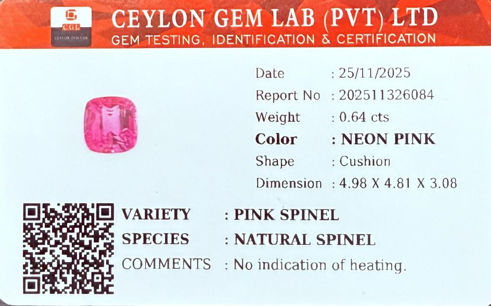 0.64克拉無燒無處理馬亨蓋尖晶石 