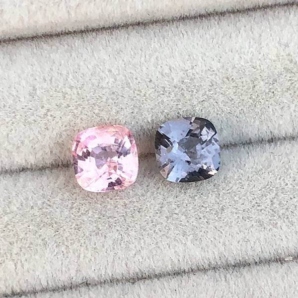 約4.5mm枕形緬甸粉紅/金屬色尖晶石一對 山姆大叔寶石屋,尖晶石,寶石,珠寶,Sam'sGemStudio,Spinel,Gemstone,Gem,Jewelry