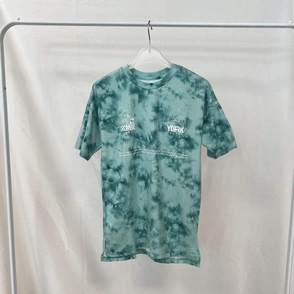 Abercrombie & Fitch 海島綠渲染落肩短袖上衣 
