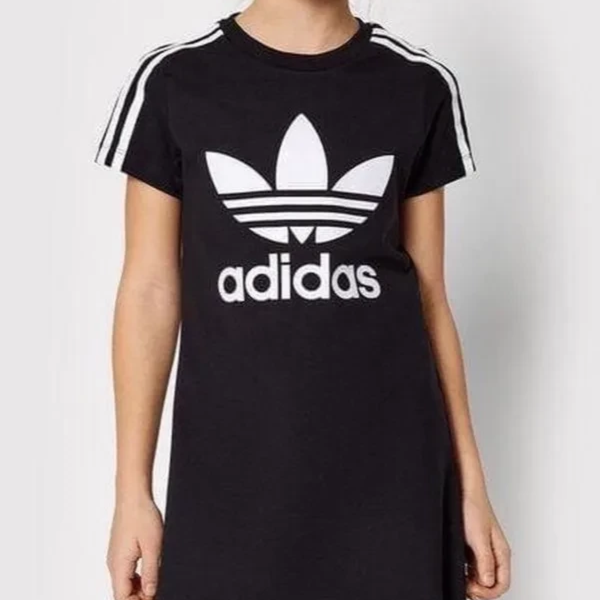 Adidas 女款 Logo 黑色洋裝 