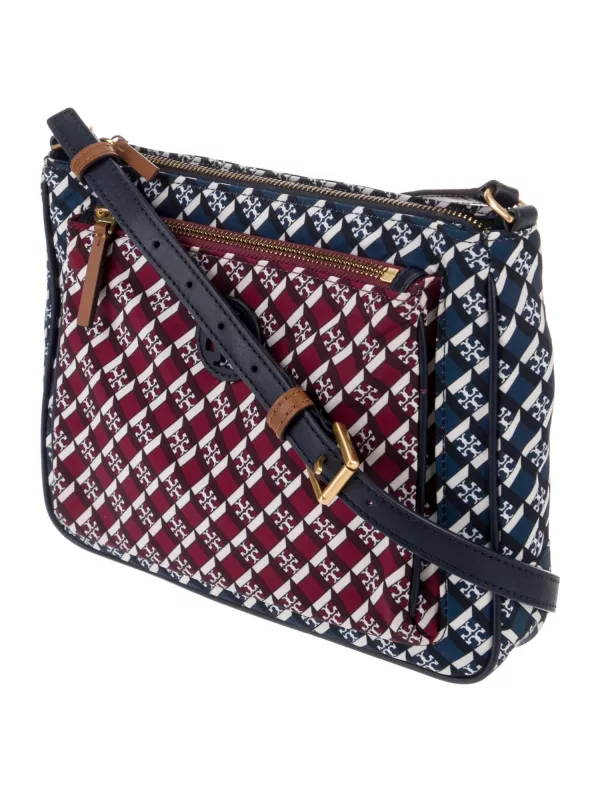Tory Burch 尼龍紅藍雙層側背包 