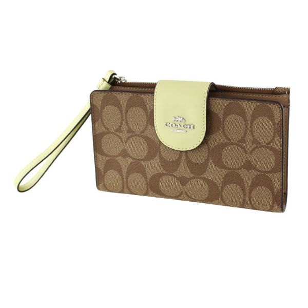 Coach 拼色雙折錢包 