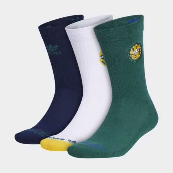 Adidas Originals 男襪藍綠白3入組 
