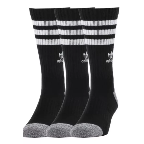 Adidas 中性黑灰長襪 - 3入 