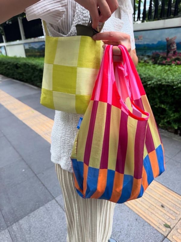 泰國 文創品牌Sardine 撞色購物袋 