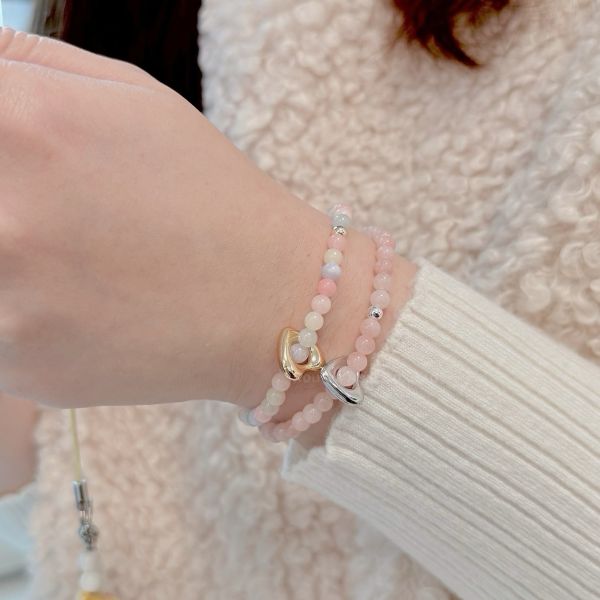 泰國 Let's Get Away 簍空愛心水晶手鏈 