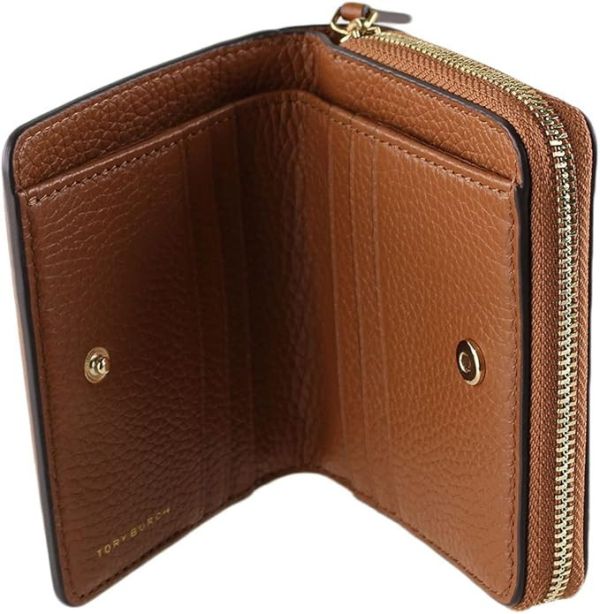 Tory Burch 荔枝紋皮革拉鍊短夾 