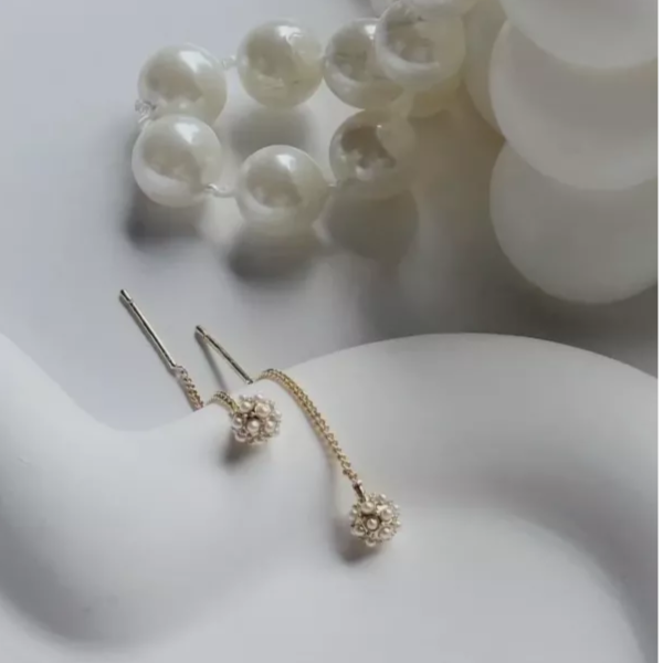 [福利品] 韓國珍珠金球耳環 