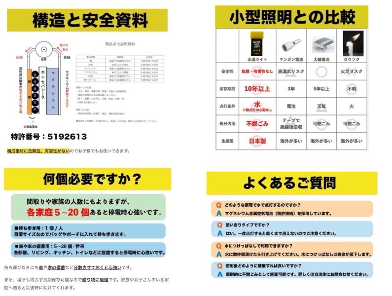 THE BOSAI 防災免電池水滴燈 