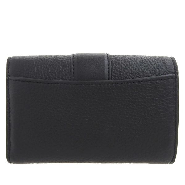 Coach 全皮馬車方牌T釦翻合三摺中夾 