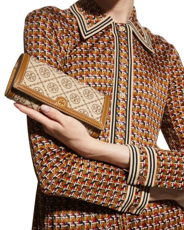 Tory Burch 皮革絨面字母斜背包 