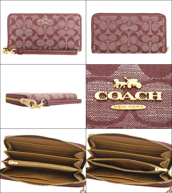 COACH 經典滿版手拿拉鍊長夾老花緹花織布 