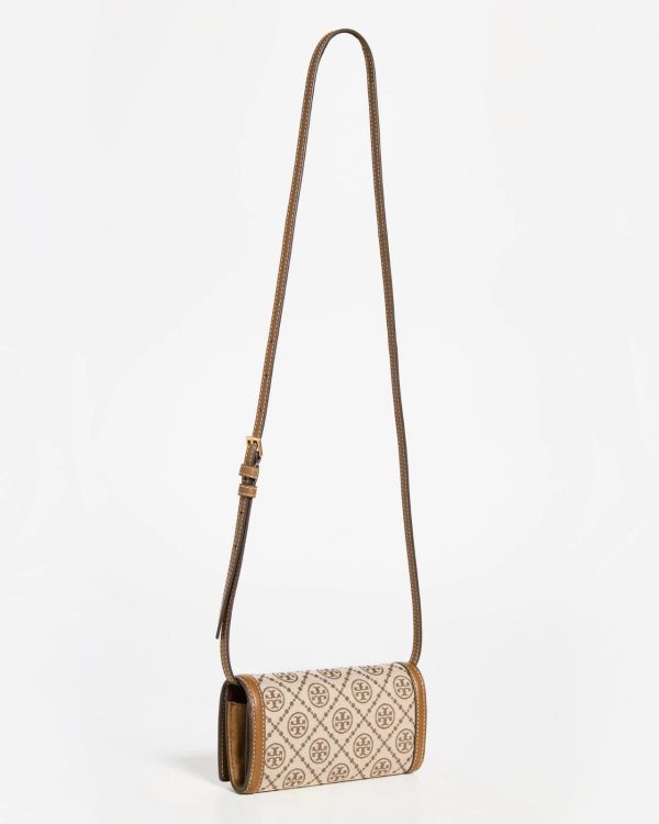 Tory Burch 皮革絨面字母斜背包 