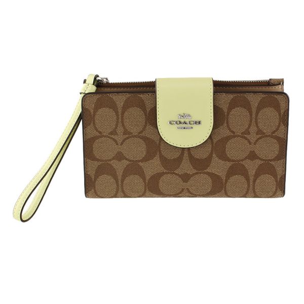 Coach 拼色雙折錢包 