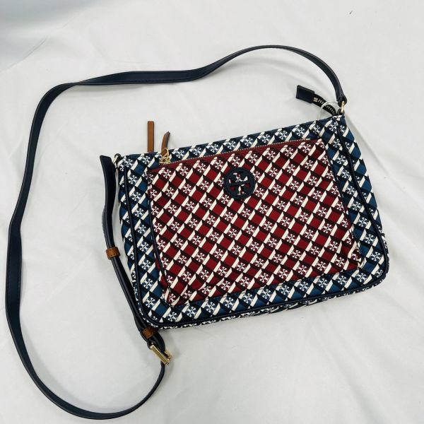 Tory Burch 尼龍紅藍雙層側背包 