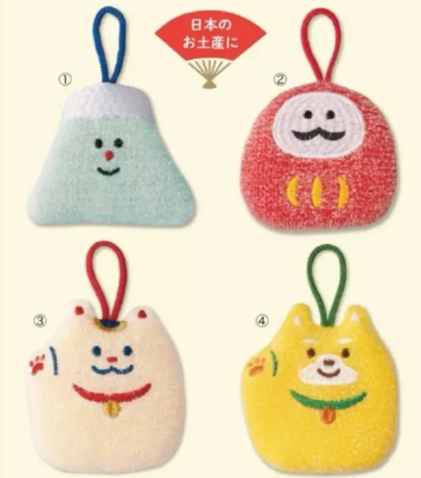 日本製 吉祥物菜瓜布 4入組 