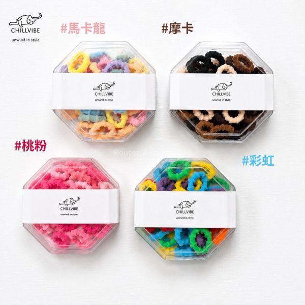 日本 CHILLVIBE 彩虹甜甜圈 髮圈 