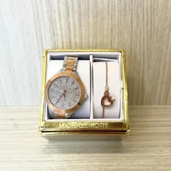 Michael Kors 玫瑰金手錶手鍊禮盒 