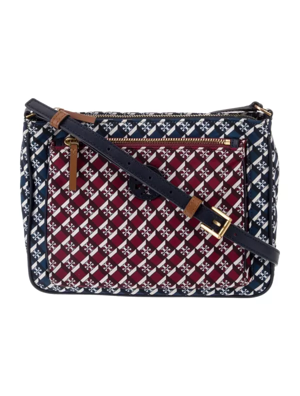 Tory Burch 尼龍紅藍雙層側背包 