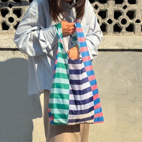 泰國 文創品牌Sardine 撞色購物袋 