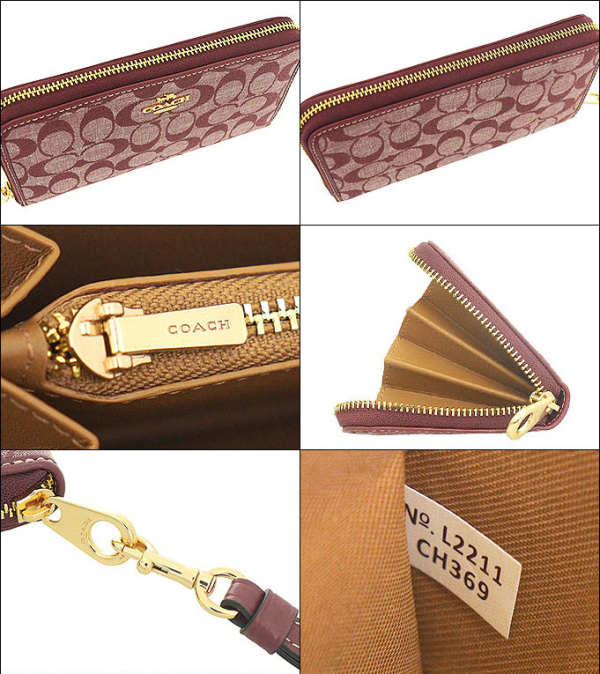 COACH 經典滿版手拿拉鍊長夾老花緹花織布 