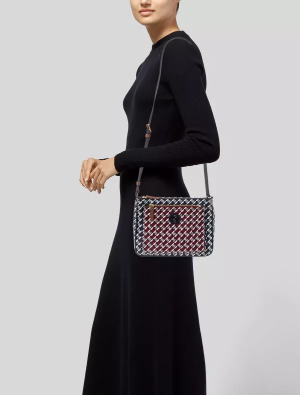 Tory Burch 尼龍紅藍雙層側背包 