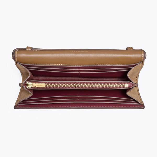 Tory Burch 皮革絨面字母斜背包 