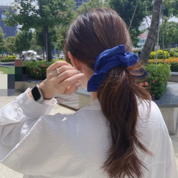 法式慵懶方巾蝴蝶結髮圈 