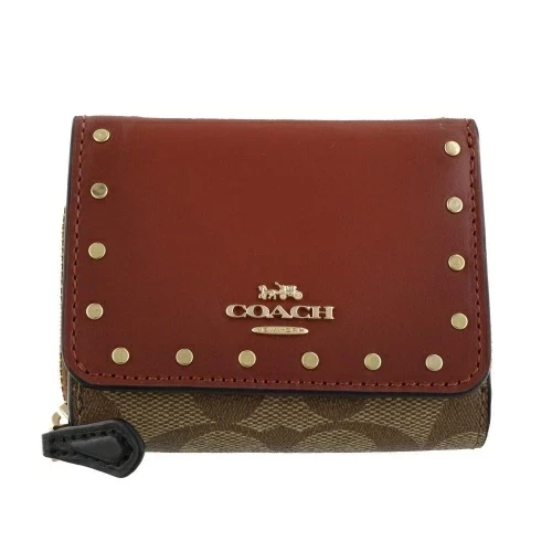 Coach Logo鉚釘裝飾短夾 