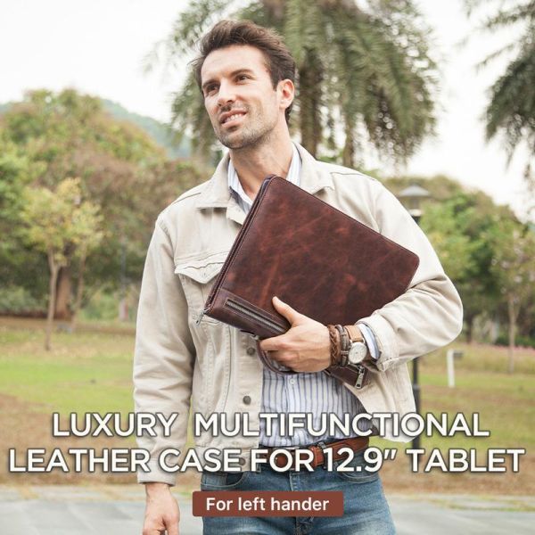 真皮iPad保護套｜牛皮 12.9吋iPad Pro手提皮套 CT588-CF2035R 真皮男包, 商務男包, 真皮公事包, 真皮側背包, 真皮胸包, 真皮手機包, 真皮手拿包, 真皮護照夾, RFID防盜刷, AirTag, 復古瘋馬牛皮, 頭層牛皮, 男士皮夾, 商務通勤包, MAN包店