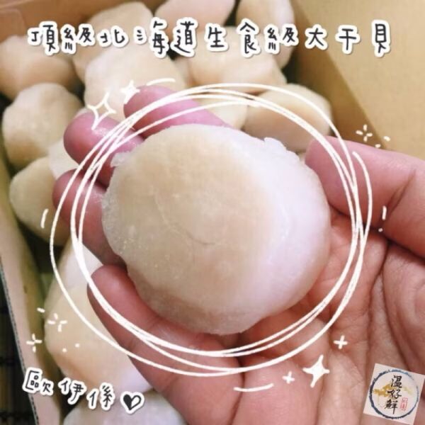 頂級北海道生食大干貝(S)-10顆 日本干貝海鮮丼飯干貝香煎干貝,炙燒奶油干貝,北海道g生食大干貝,生鮮,實拍,現貨,温好鮮