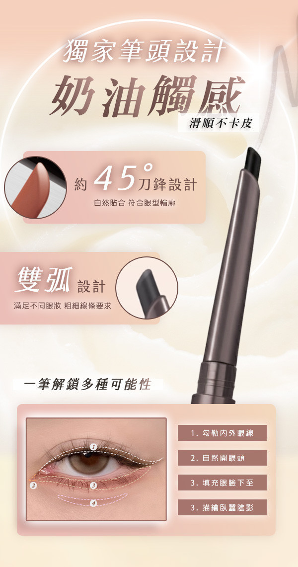 新韓系女主3in1電眼眼線膠筆 