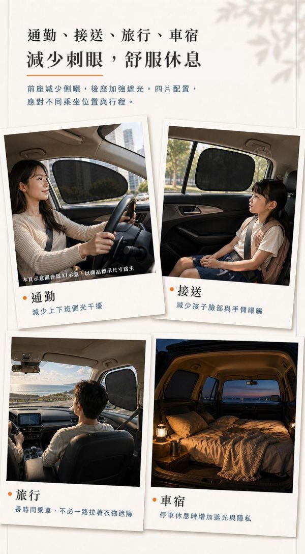 【Tech+Protect四件套組】新日系無痕靜電質感車用遮陽板 
