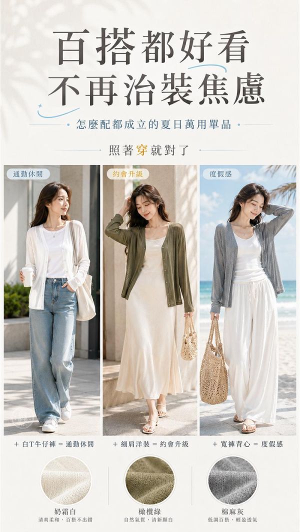 【AirFit+】輕盈V領防曬針織小外套 