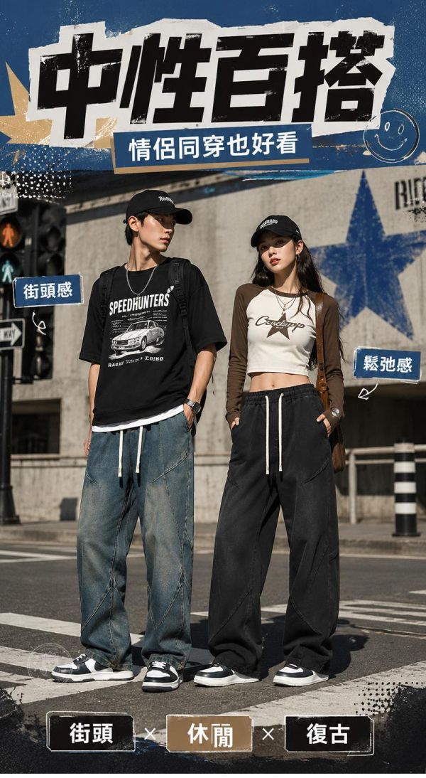 【Vintage】新美式復古彈力牛仔褲 
