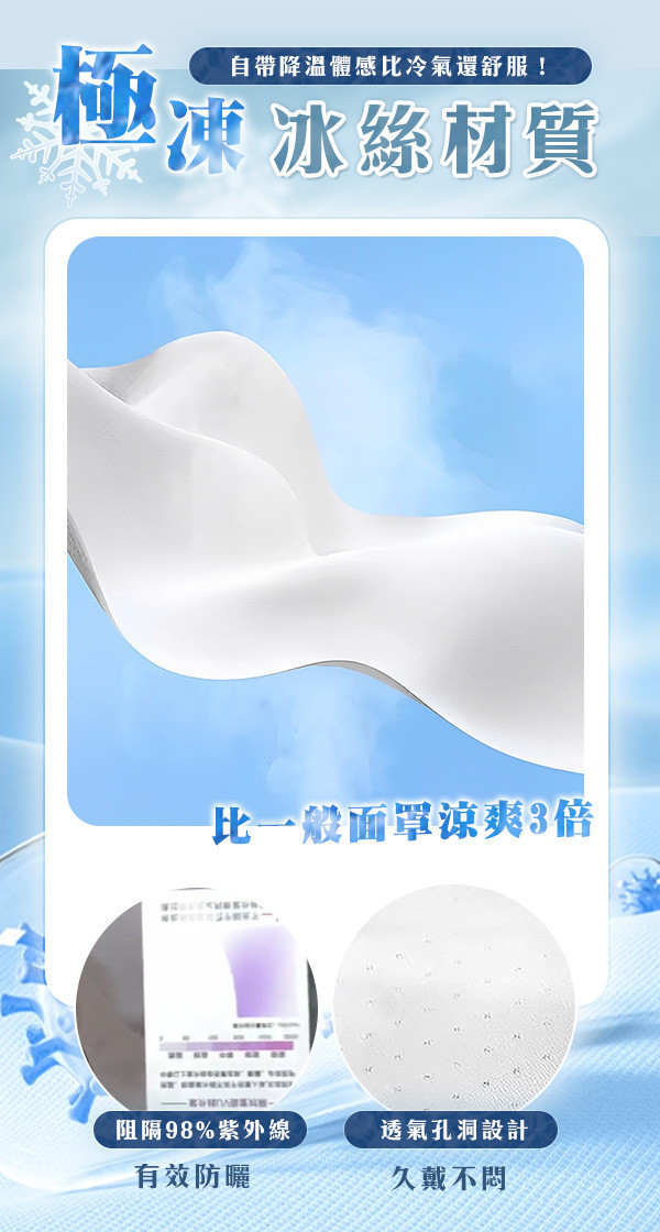 【Ice+】新極凍冰絲防曬面罩 
