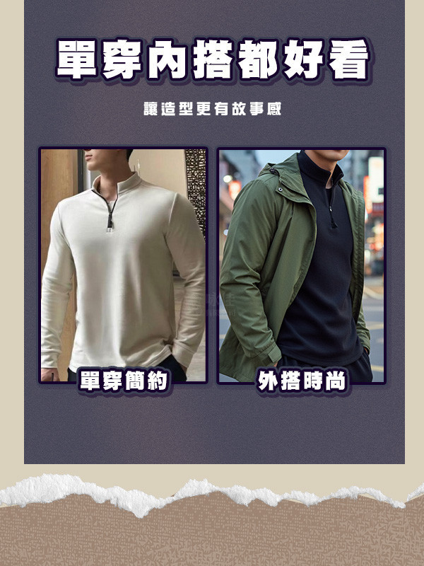 【BodyMax】新型男半開襟德絨打底衣 