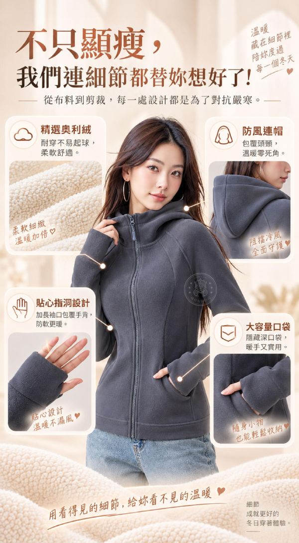 【LuFit】極暖修身絨感外套 