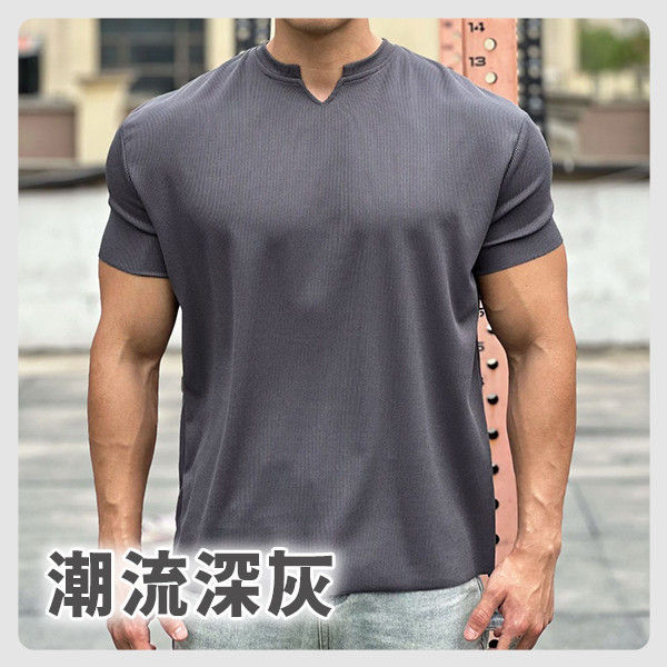 【MaxPro】新型男V領肩寬爆袖T 