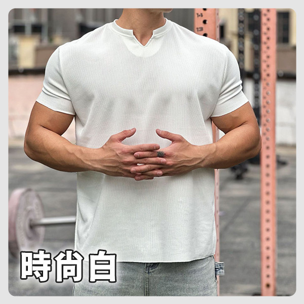 【MaxPro】新型男V領肩寬爆袖T 