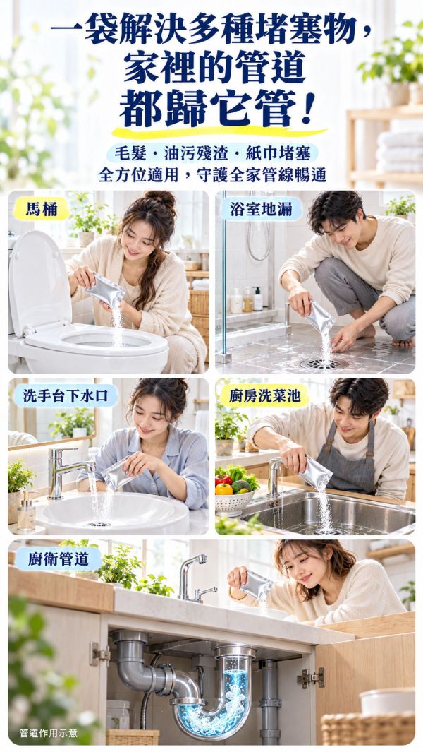 【淨の生活】新日系雙效管道疏通泡泡粉 