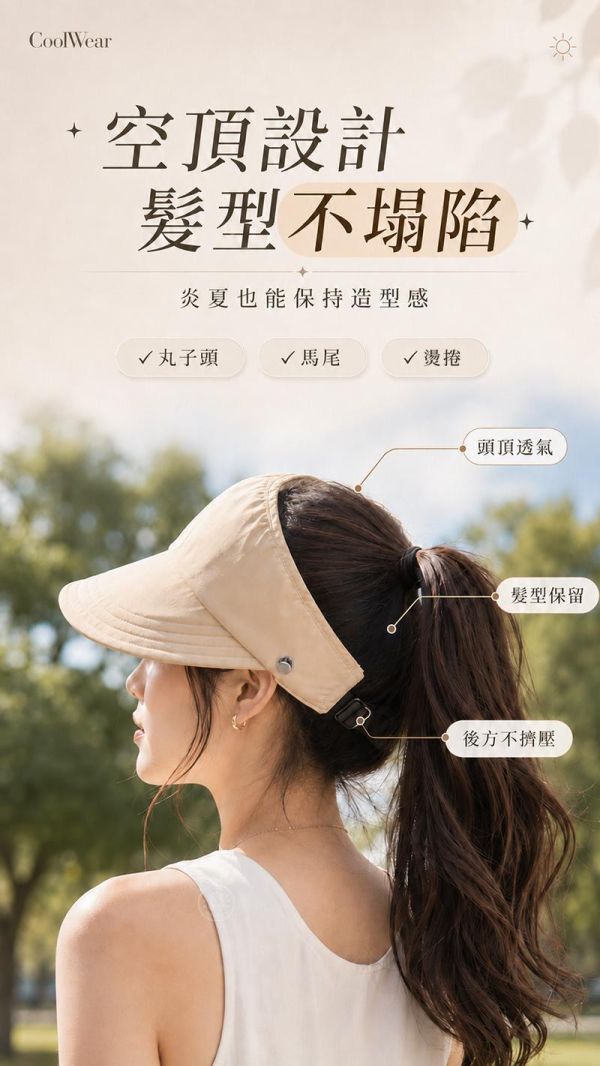 【CoolWear】空頂百搭遮陽帽 