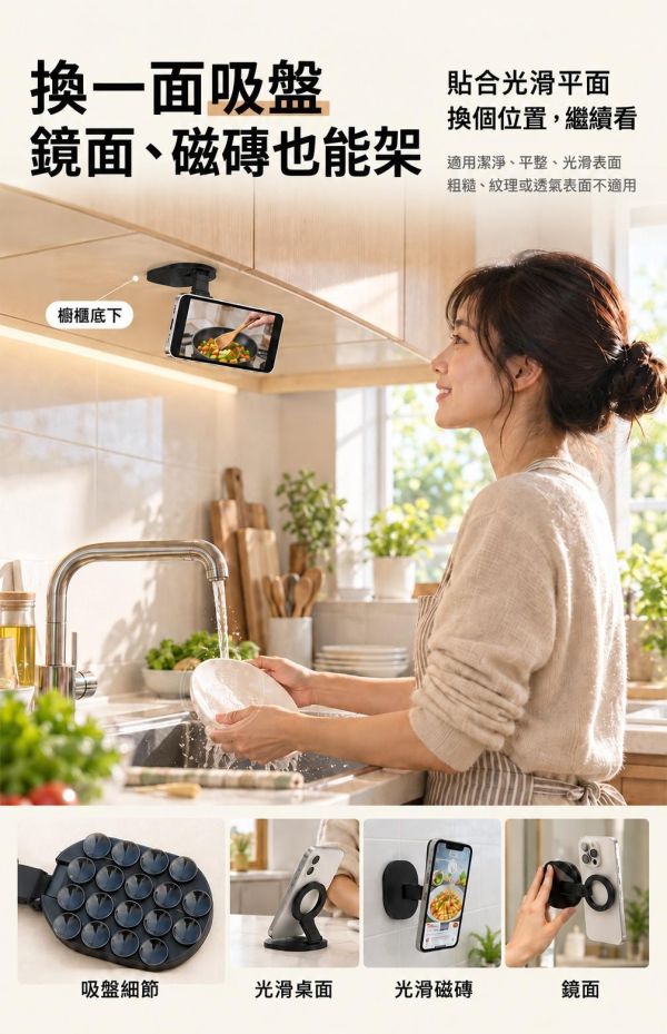 【MagPro+】3in1吸盤磁吸手機支架 