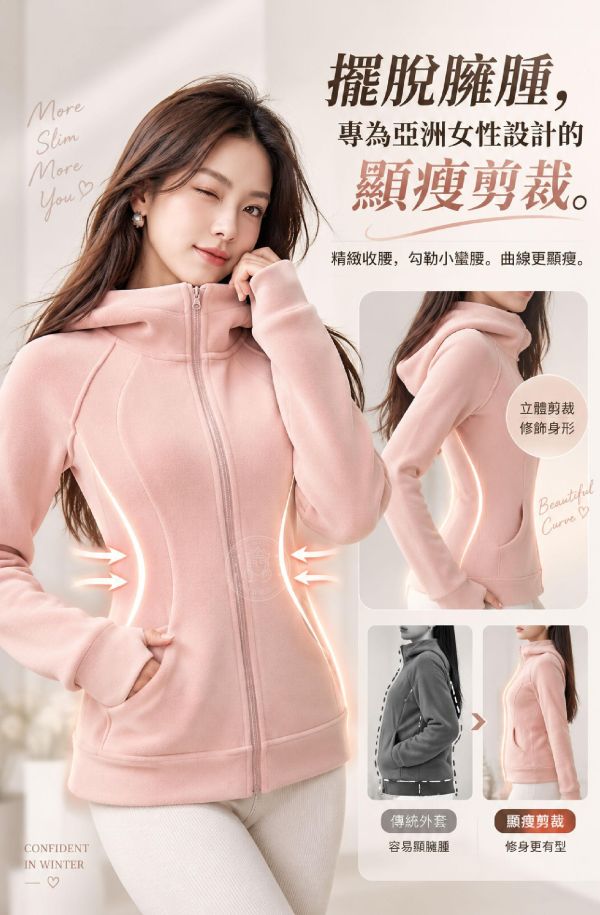 【LuFit】極暖修身絨感外套 