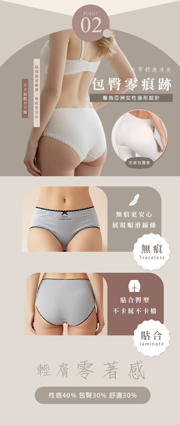 【Luné】新法式甜夢蕾絲無痕三角褲 