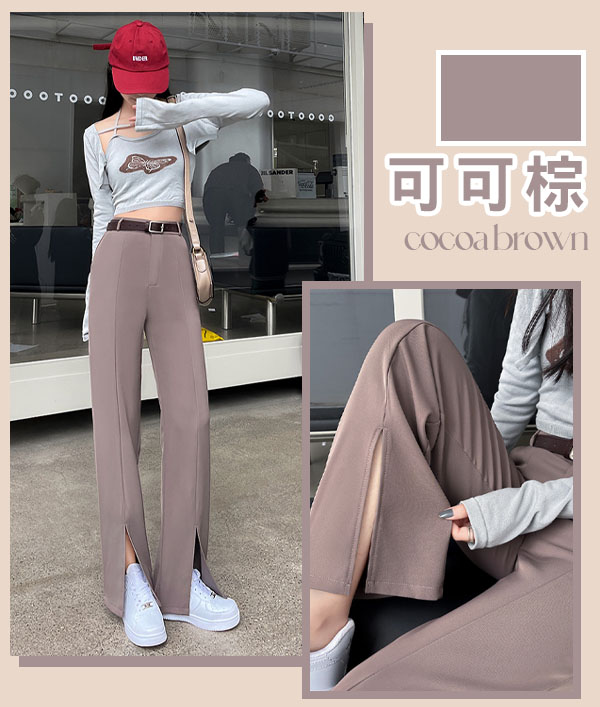 【Karó】新時尚顯瘦開叉西裝褲 
