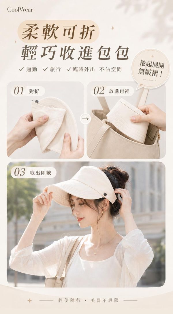 【CoolWear】空頂百搭遮陽帽 