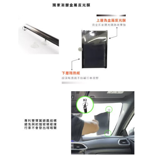 【Car Life】漸層前擋遮陽捲簾 【Car Life】漸層前擋遮陽捲簾｜專利設計｜上層折射陽光 下層視野清晰｜伸縮超滑順 多角度可調
