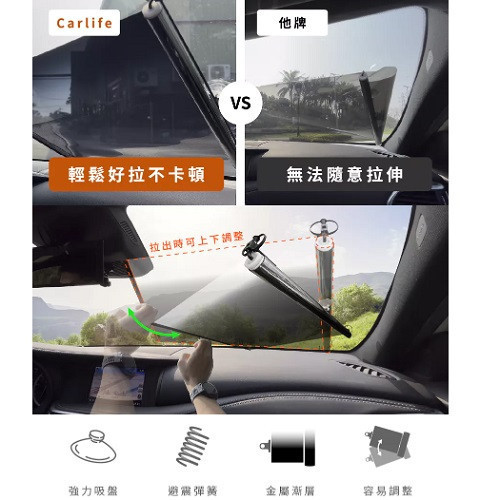 【Car Life】漸層前擋遮陽捲簾 【Car Life】漸層前擋遮陽捲簾｜專利設計｜上層折射陽光 下層視野清晰｜伸縮超滑順 多角度可調