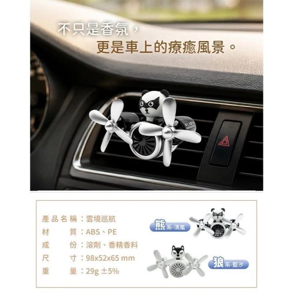 【雲境巡航】 熊系/狼系 冷氣出風口造型香水 【雲境巡航】 熊系/狼系 冷氣出風口造型香水(車用香氛 桌上小風扇也可夾 香味隨風吹)